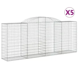 kosze-gabionowe-5-szt-300x50x120-140-cm-galwanizowane-zelazo
