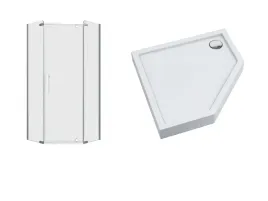 kabina-prysznicowa-pieciokatna-80-chrom-brodzik-pieciokatny-80