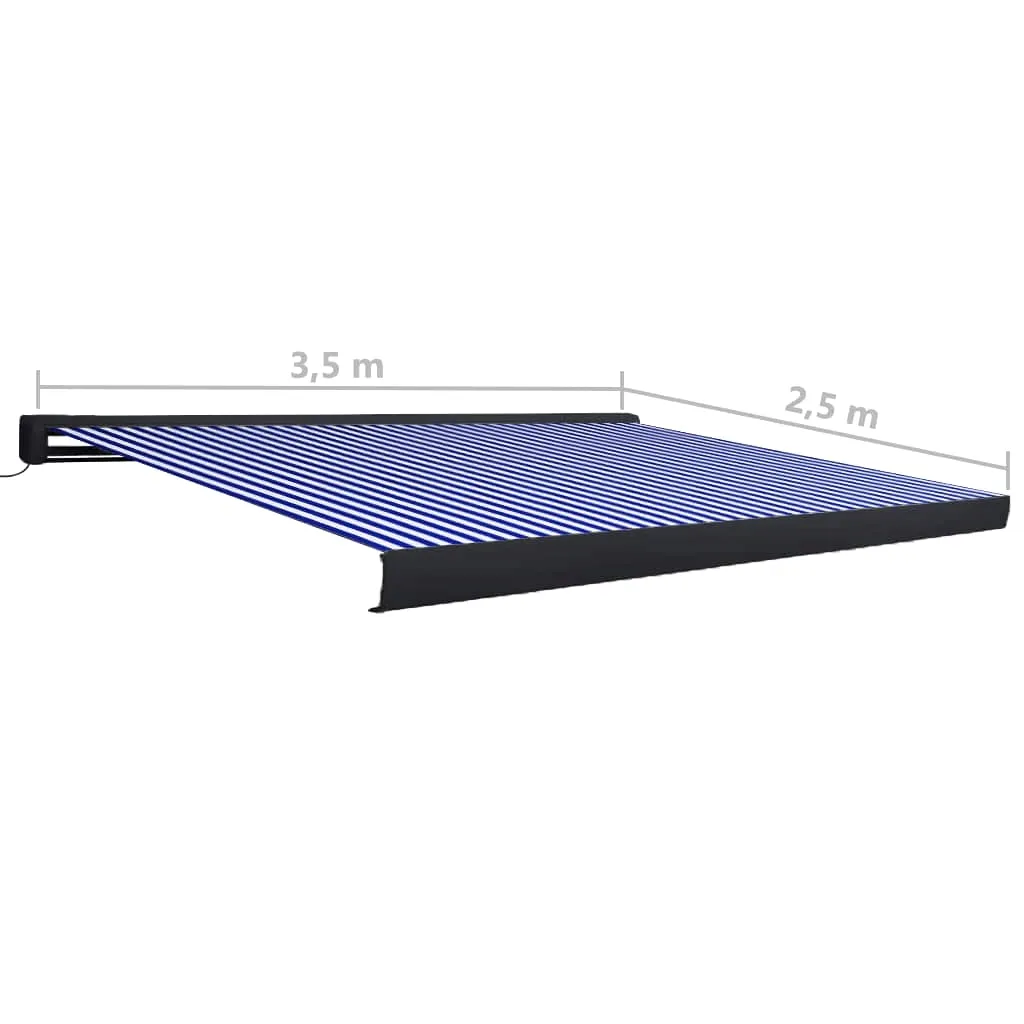 markiza-kasetowa-350cm-niebiesko-biala-stan-nowy