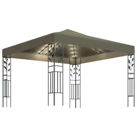altana-ogrodowa-3x3m-kolor-taupe-z-lampkami-solarnymi
