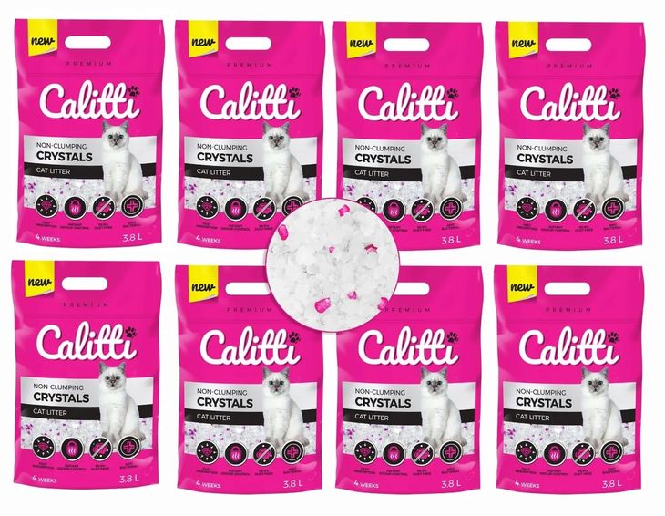 Żwirek silikonowy dla kota Antybakteryjny Calitti Crystals 8x3,8 L
