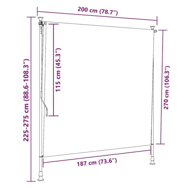 markiza-relaks-200x270cm-niebiesko-biala-marka-bez-marki-stan-nowy