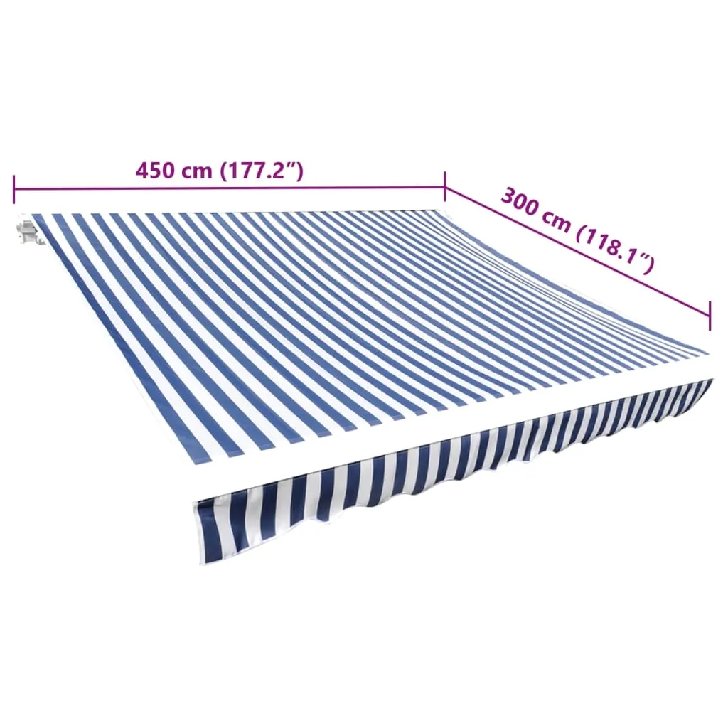 markiza-uv-430x295cm-niebiesko-biala-stan-nowy