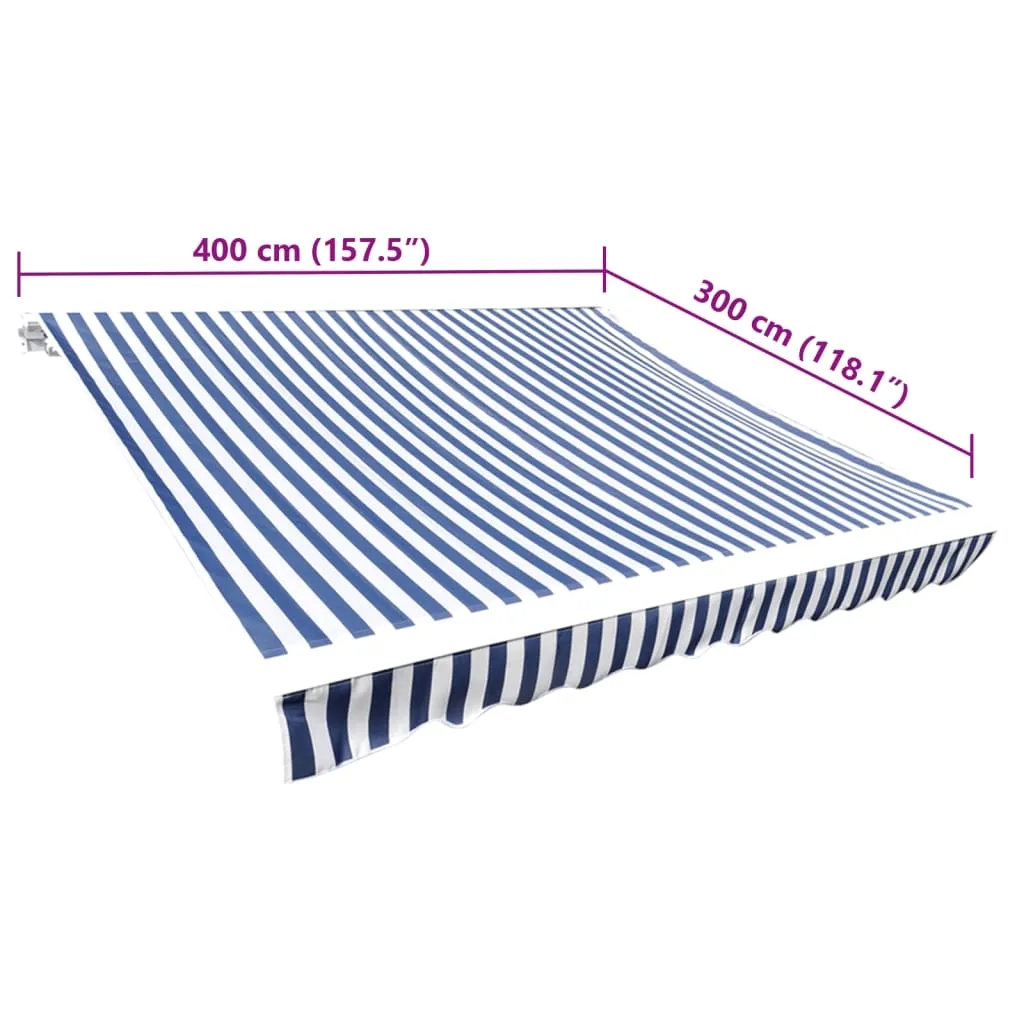 markiza-uv-4x3m-niebiesko-biala-stan-nowy
