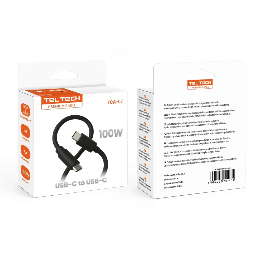 teltech-kabel-pd-e-maker-typ-c-typ-c-5a-100w-1m-czarny-tca-07