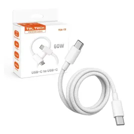 teltech-kabel-typ-c-typ-c-3a-60w-2m-bialy-oplot-tca-06