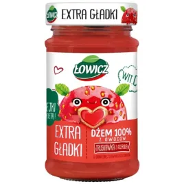 lowicz-dzem-truskawkowy-extra-gladki-100percent-owocow-mniej-cukru-225g