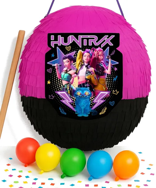 PINIATA XPOP huntrix URODZINY EVENT DEMON HUNTERS + baloniki kij konfetti