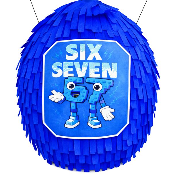 Piniata pinata gra 67 SIX SEVEN BRAINROT niebieska XL + GRATISY 90 cm