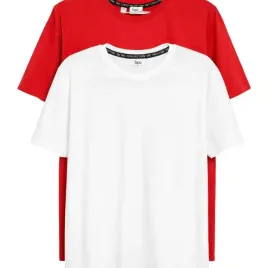bonprix-zestaw-2-t-shirtow-czerwony-i-bialy-rozm-176-182-100percent-bawelny