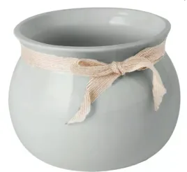 doniczka-ceramiczna-ze-wstazka-szara-ozdobna-16-cm