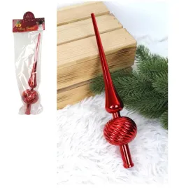 czubek-choinkowy-plastikowy-25-cm-czerwony-tloczony-wzor