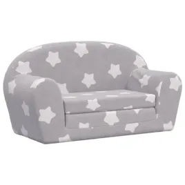 rozkladana-sofa-dla-dzieci-2-w-1-pluszowa-jasnoszary-w-gwiazdki-84x34-90