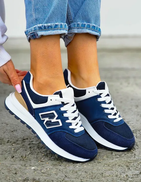 Biało-Granatowe Buty Sportowe Damskie New Blanced 38