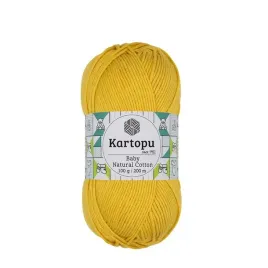 kartopu-baby-natural-cotton-318-zolty-100gr-200m-49percent-bawelna-51percent-akryl