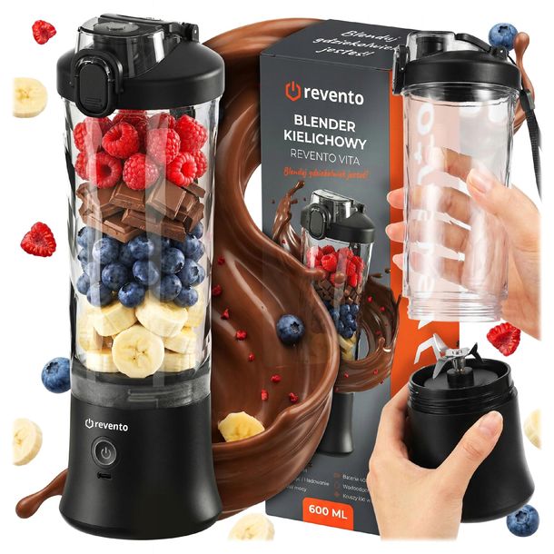 BLENDER KIELICHOWY PRZENOŚNY BEZPRZEWODOWY USB DO SMOOTHIE PERSONALNY 600ML