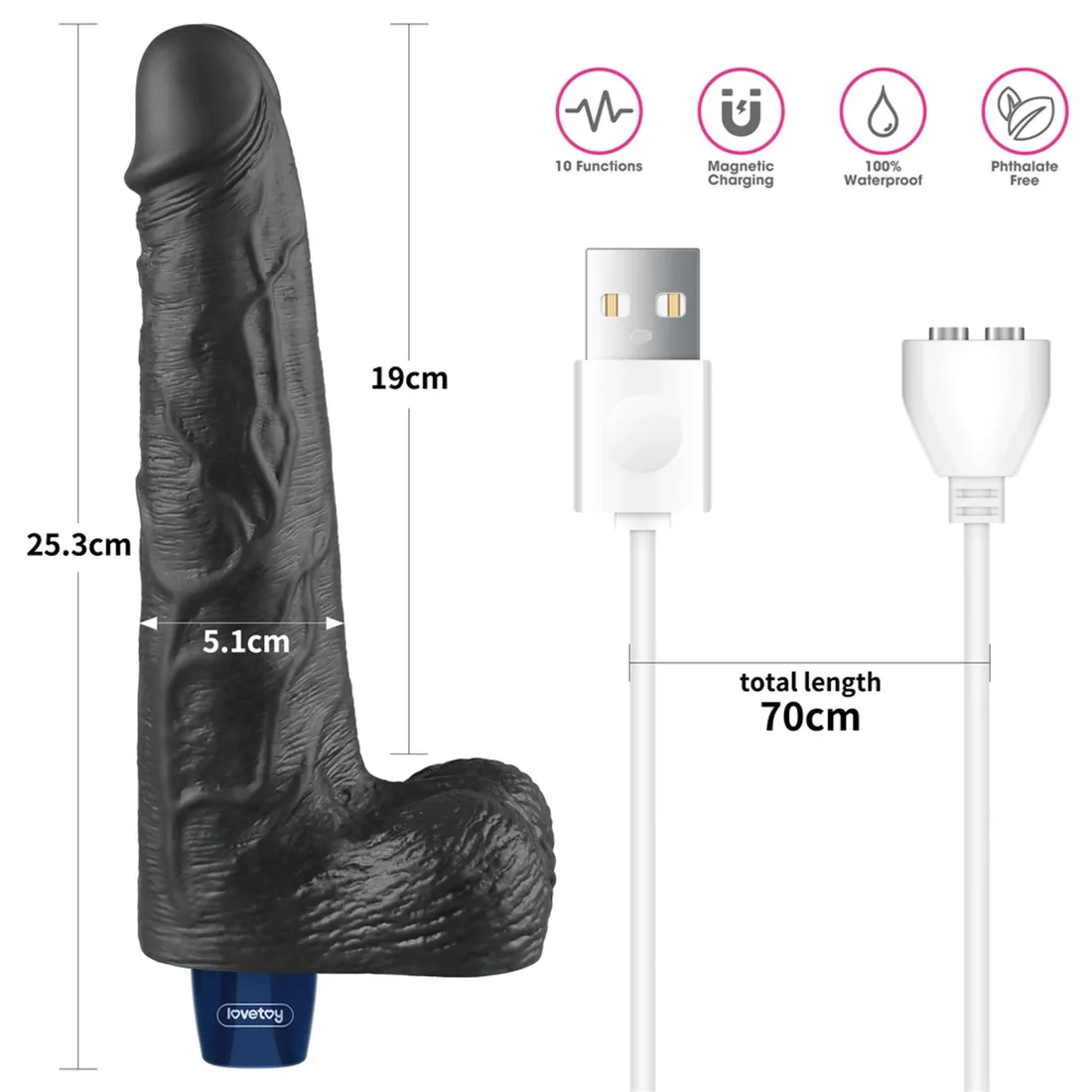 10-real-softee-rechargeable-tpe-vibrating-dildo-black-stan-nowy