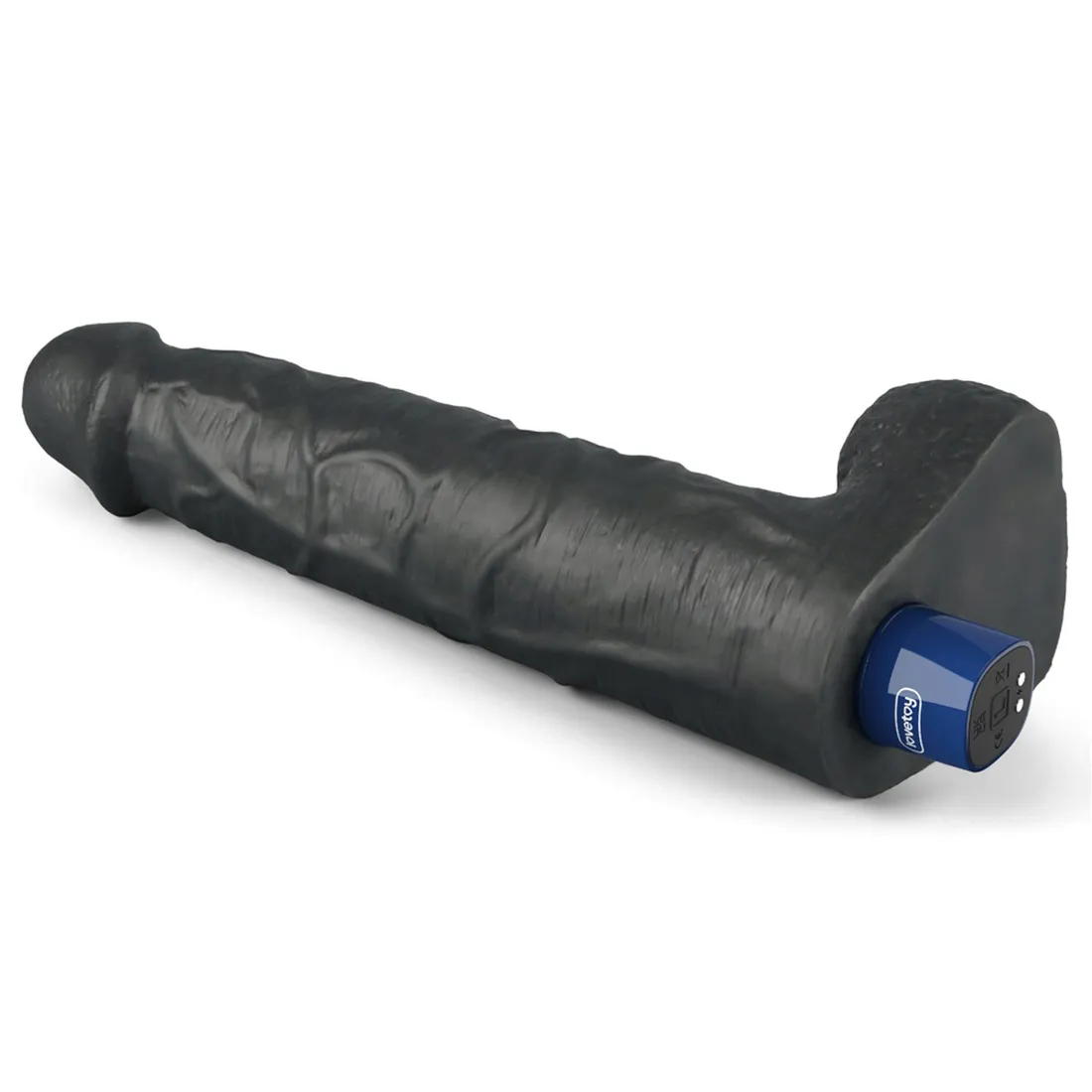 10-5-real-softee-rechargeable-tpe-vibrating-dildo-black