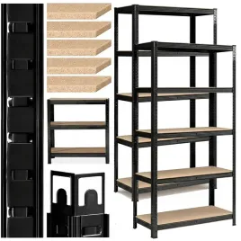 2x-regal-magazynowy-metalowy-garazowy-do-garazu-180x90x40cm-875kg-czarny
