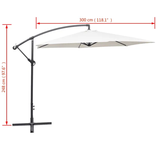 parasol-ochronny-uv-3m-bialy-piaskowy-stan-nowy-wysokosc-produktu-248-cm