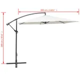 parasol-ochronny-uv-3m-bialy-piaskowy-stan-nowy-wysokosc-produktu-248-cm
