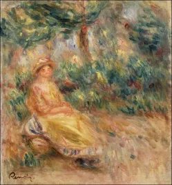 woman-in-pink-and-yellow-in-a-landscape-auguste-renoir-plakat-100x70-cm
