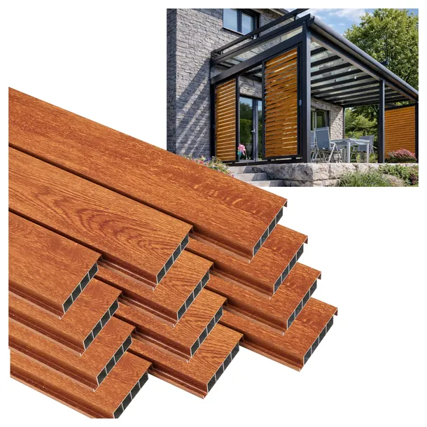 12 X RUCHOME DESECZKI ŻALUZJI SHUTTERS PANEL ALTANA PERGOLA ZŁOTY DĄB 150CM