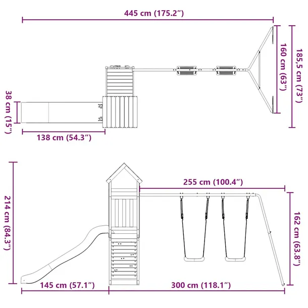plac-zabaw-do-ogrodu-lite-drewno-sosnowe-marka-vidaxl-stan-nowy