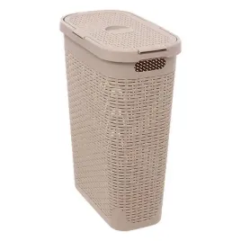 kosz-na-pranie-waski-40-l-rattan-syntetyczny-bezowy