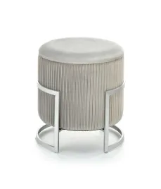 pufa-okragla-darbi-szara-ze-schowkiem-srebrna-podstawa