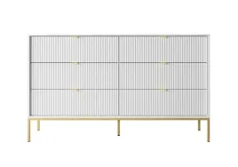 komoda-almagro-6-szuflad-ryflowana-biala-zlote-nogi