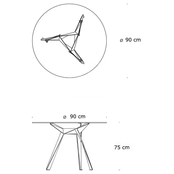 stol-troy-90cm-transparentny-czarny-szerokosc-mebla-90-cm