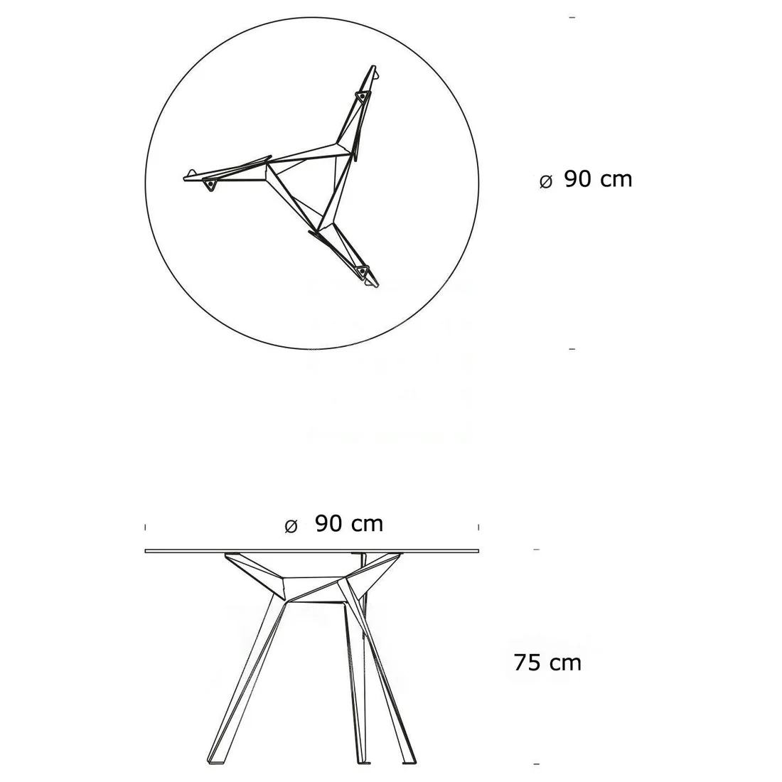 stol-troy-90cm-transparentny-czarny-stan-nowy