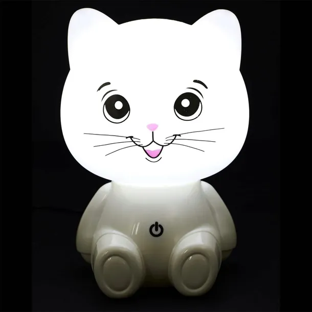 lampka-nocna-kot-usb-led-biala-zasilanie-sieciowe