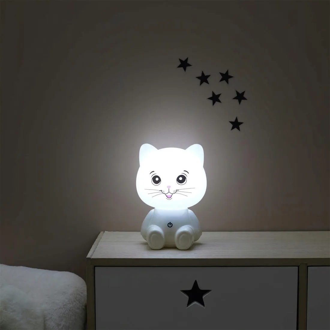 lampka-nocna-kot-usb-led-biala