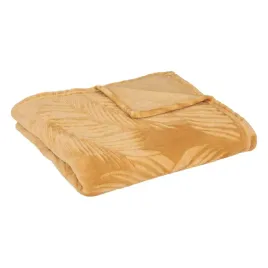 flanelowy-koc-w-tropikalne-wzory-zoa-zolty-125x150