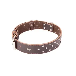 obroza-ozdobna-ze-skory-podszyta-filcem-classic-brazowy-40-53-cm