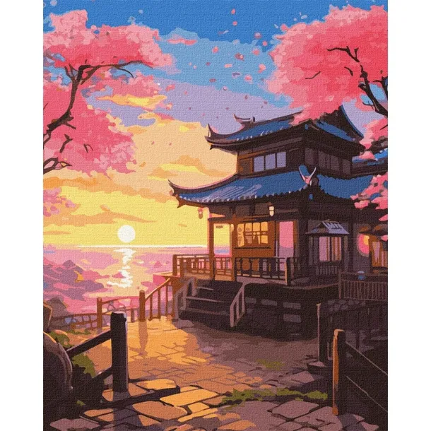 MALOWANIE PO NUMERACH Z RAMĄ Obrazy do malowania - Widok Zen 40x50 cm
