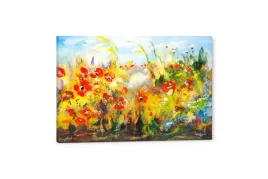 obraz-na-plotnie-canvas-maki-kwiaty-polne-laka-kolorowy-krajobraz-70x100