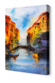 obraz-na-plotnie-canvas-wenecja-gondola-kanal-wloska-architektura-70x100
