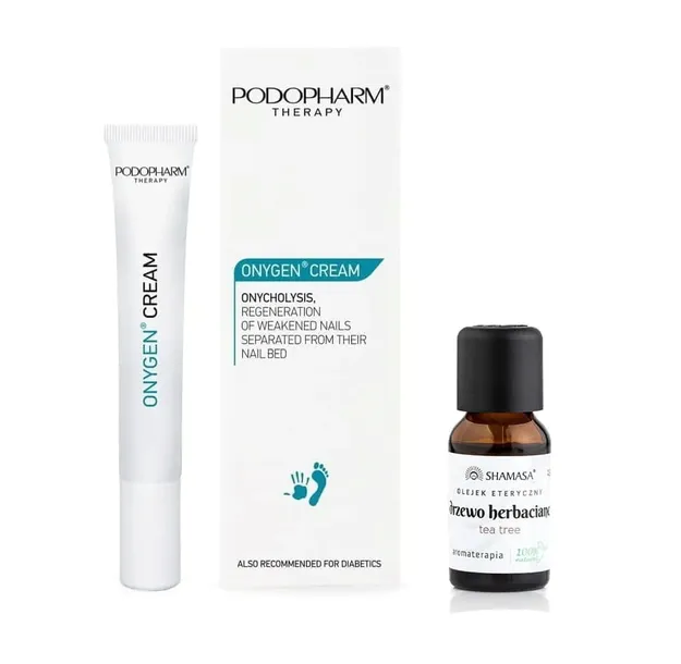 Onygen krem na onycholize paznokci Podopharm 20 ml + olejek  z drzewa herba