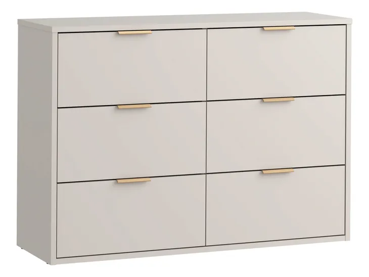 Komoda z szufladami 110 | Do salonu, sypialni, funkcjonalna | Kaszmir złoty