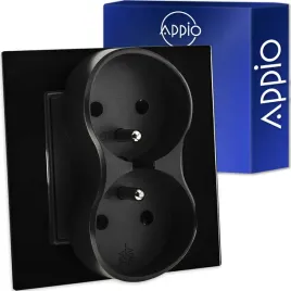 kontakt-czarne-gniazdo-elektrycznie-z-bolcem-podwojne-twin-fi60-szklane