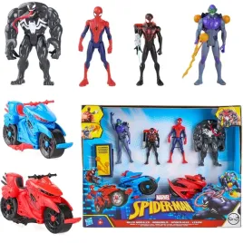 zestaw-4-figurek-spiderman-venom-goblin-miles-morales-2-pojazdy-akcesoria