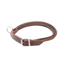 obroza-z-okraglej-skory-dla-psa-z-dlugim-wlosem-soft-brazowy-44-49-cm