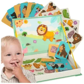 ukladanka-magnetyczna-dla-dzieci-puzzle-zwierzeta-safari-ksiazka-montessori