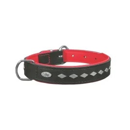 obroza-ozdobna-ze-skory-dla-psa-exclusive-czarno-czerwony-38-42-cm