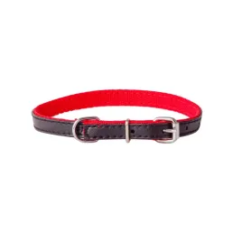 obroza-skoropodobna-z-metalowym-zapieciem-basic-czarno-czerwony-21-29-cm