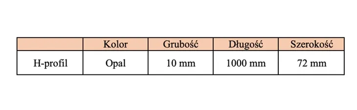 h-profil-laczacy-1000mm-poliweglan-mleczny-10mm-stan-nowy