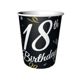 kubeczki-papierowe-18th-birthday-czarne-250ml-6-sztuk-kp-18bd